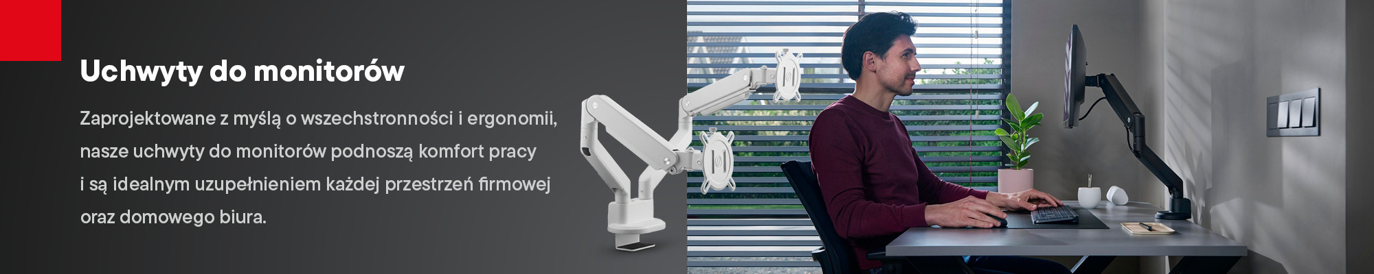 Uchwyty biurkowe do monitorów – ergonomia i porządek
